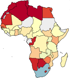 CLAL.Teseo.it - Mappa delle autosufficienze di Mais in Africa